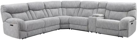 Park City Dual-Power Reclining Sectional -6pc. in Gray by Steve Silver Co.