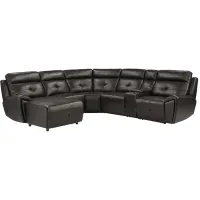 Morelia 6-pc. Modular Reclining Sectional Sofa with Left Arm Facing Chaise in Dark Brown by Homelegance