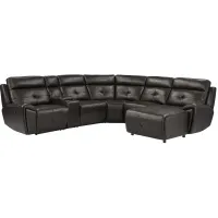 Morelia 6-pc. Modular Reclining Sectional Sofa with Right Arm Facing Chaise in Dark Brown by Homelegance