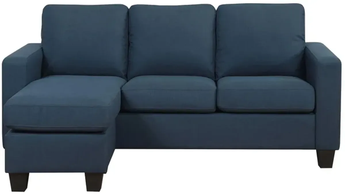 Nix Sectional with Three-In-One Reversible Chaise in Marine Blue by Emerald Home Furnishings