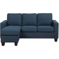 Nix Sectional with Three-In-One Reversible Chaise in Marine Blue by Emerald Home Furnishings