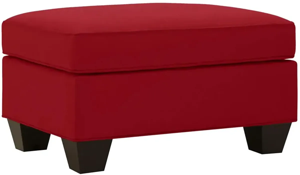 Briarwood Microfiber Ottoman in Suede So Soft Cardinal by H.M. Richards