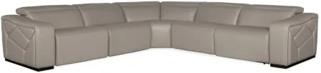Opal 5-pc. Sectional with 2 Power Recliners & Power Headrest in Grey by Hooker Furniture