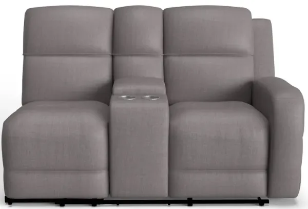 Everitt Chenille Right Arm Facing Power Console Loveseat