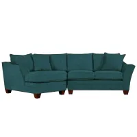 Foresthill 2-pc. Left Hand Cuddler Sectional Sofa in Elliot Teal by H.M. Richards