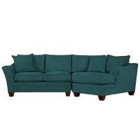 Foresthill 2-pc. Right Hand Cuddler Sectional Sofa in Elliot Teal by H.M. Richards