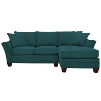 Foresthill 2-pc. Right Hand Chaise Sectional Sofa in Elliot Teal by H.M. Richards