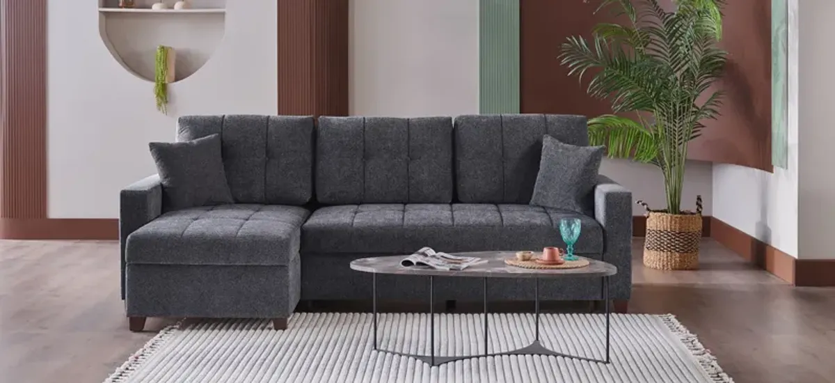 Mocca 3-pc. Sectional Sofa in Selma Gray by HUDSON GLOBAL MARKETING USA