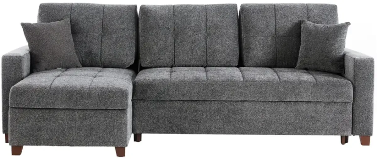 Mocca 3-pc. Sectional Sofa in Selma Gray by HUDSON GLOBAL MARKETING USA