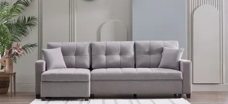Mocca 3pc. Sectional Sofa in Dupont Gray by HUDSON GLOBAL MARKETING USA