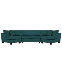 Foresthill 3-pc. Symmetrical Cuddler Sectional Sofa in Elliot Teal by H.M. Richards