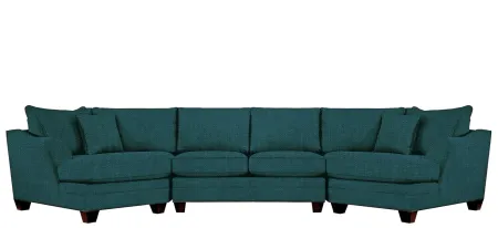 Foresthill 3-pc. Symmetrical Cuddler Sectional Sofa in Elliot Teal by H.M. Richards