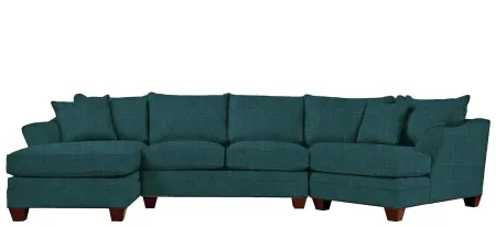 Foresthill 3-pc. Left Hand Facing Sectional Sofa in Elliot Teal by H.M. Richards