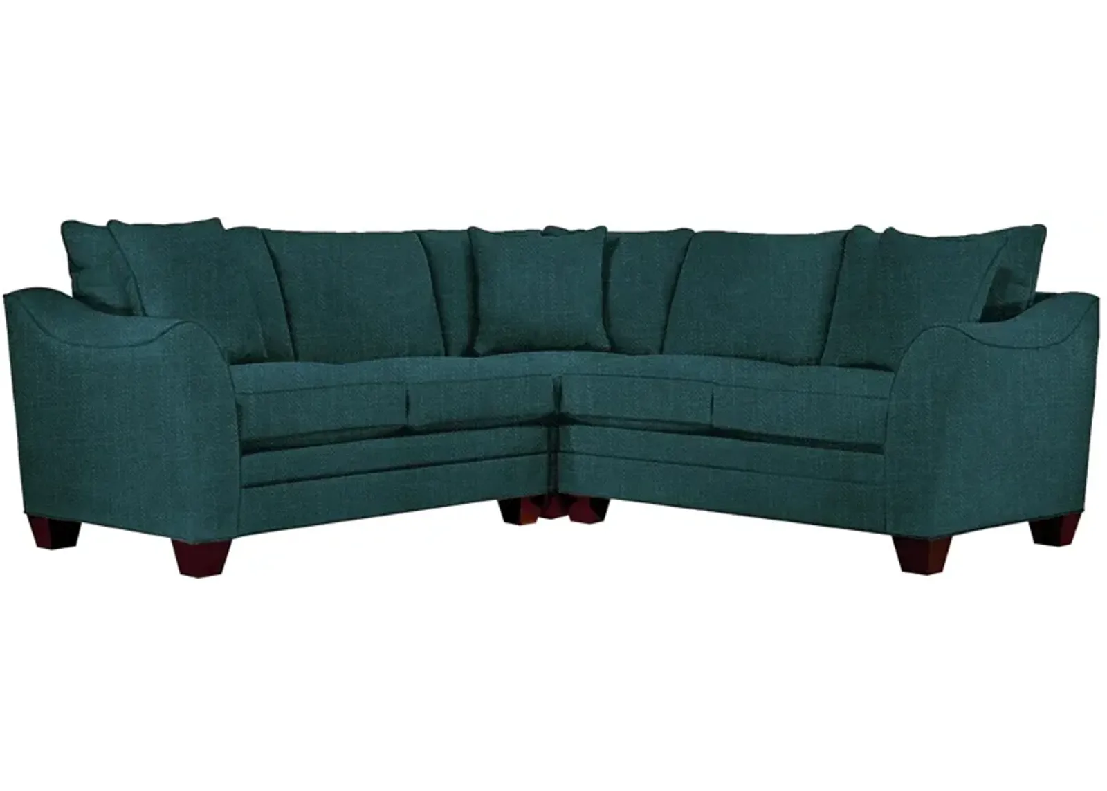 Foresthill 3-pc. Symmetrical Loveseat Sectional Sofa in Elliot Teal by H.M. Richards