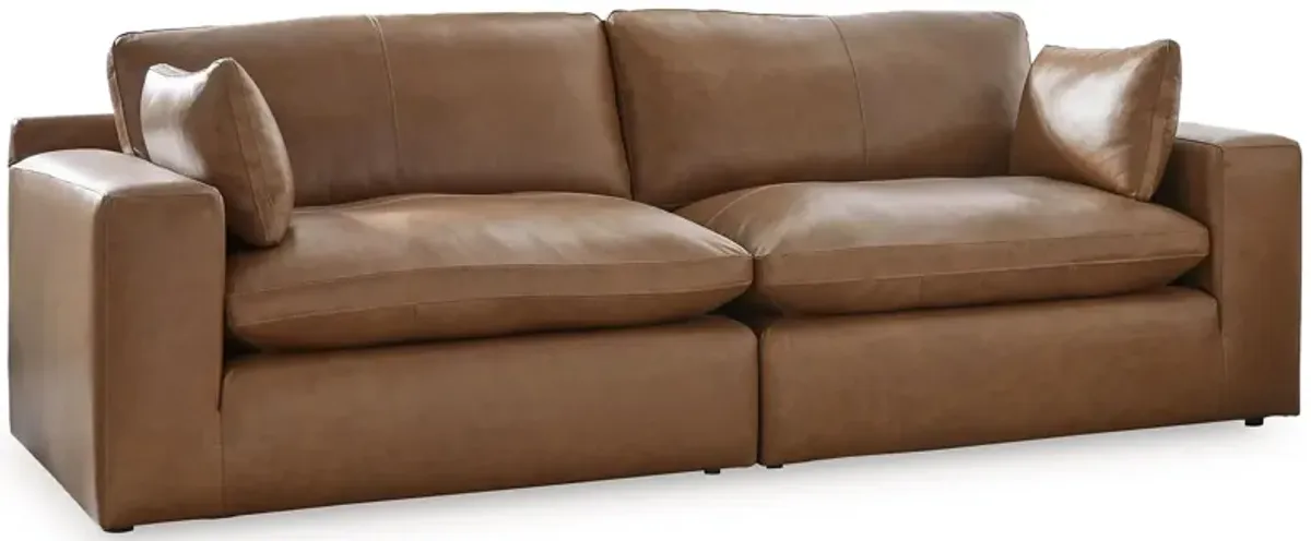 Emilia 2-pc. Sectional Loveseat in Caramel by Ashley Furniture