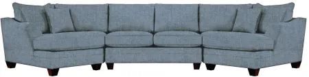 Foresthill 3-pc. Symmetrical Cuddler Sectional Sofa in Elliot French Blue by H.M. Richards