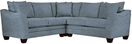 Foresthill 3-pc. Symmetrical Loveseat Sectional Sofa in Elliot French Blue by H.M. Richards