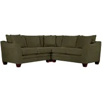 Foresthill 3-pc... Symmetrical Loveseat Sectional Sofa in Elliot Avocado by H.M. Richards