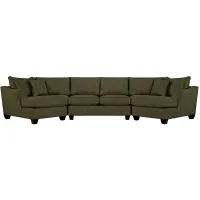 Foresthill 3-pc... Symmetrical Cuddler Sectional Sofa in Elliot Avocado by H.M. Richards