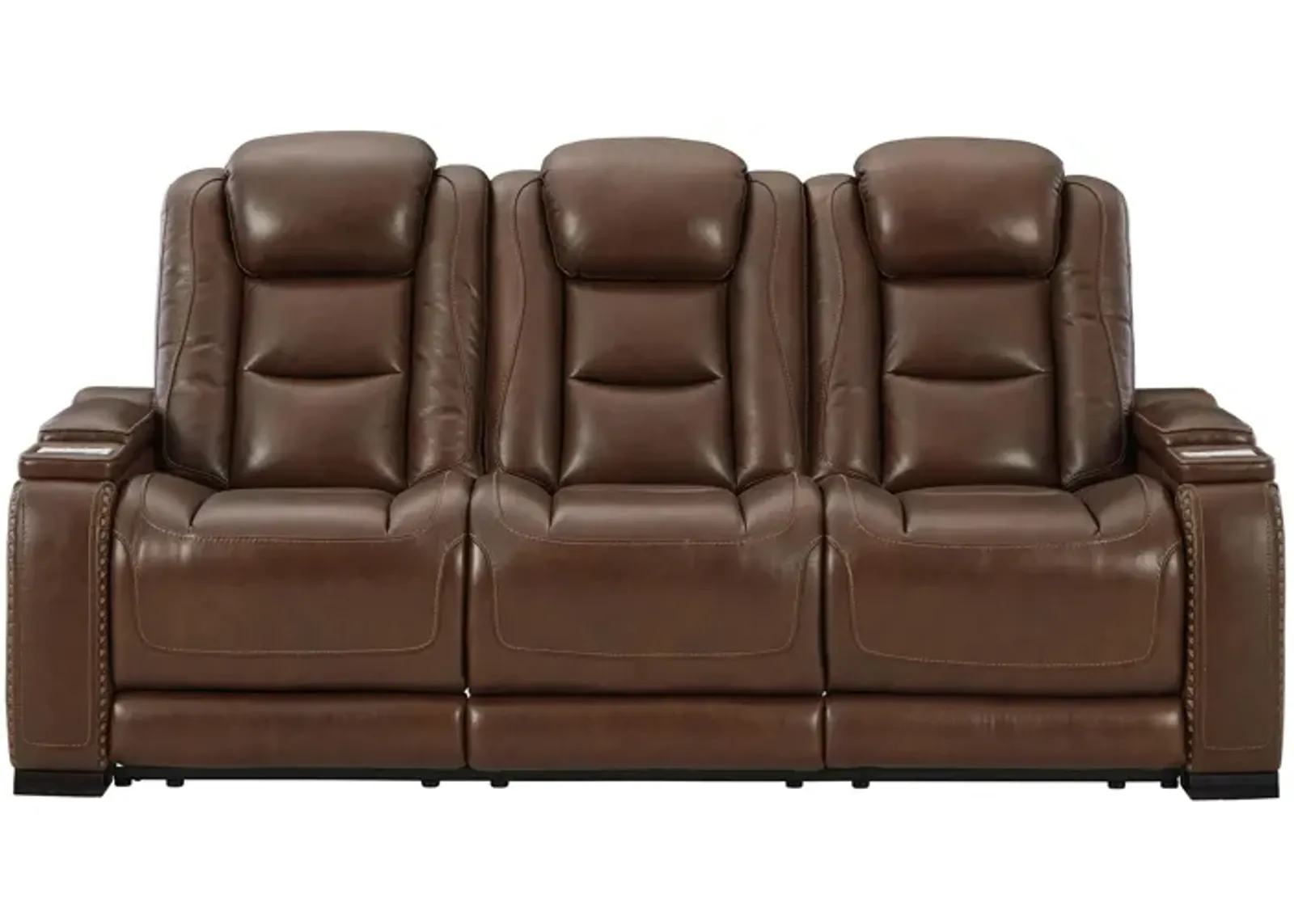 The Man-Den Power Reclining Sofa in Mahogany by Ashley Furniture