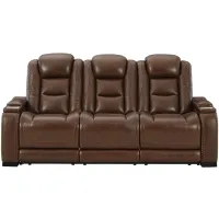 The Man-Den Power Reclining Sofa in Mahogany by Ashley Furniture