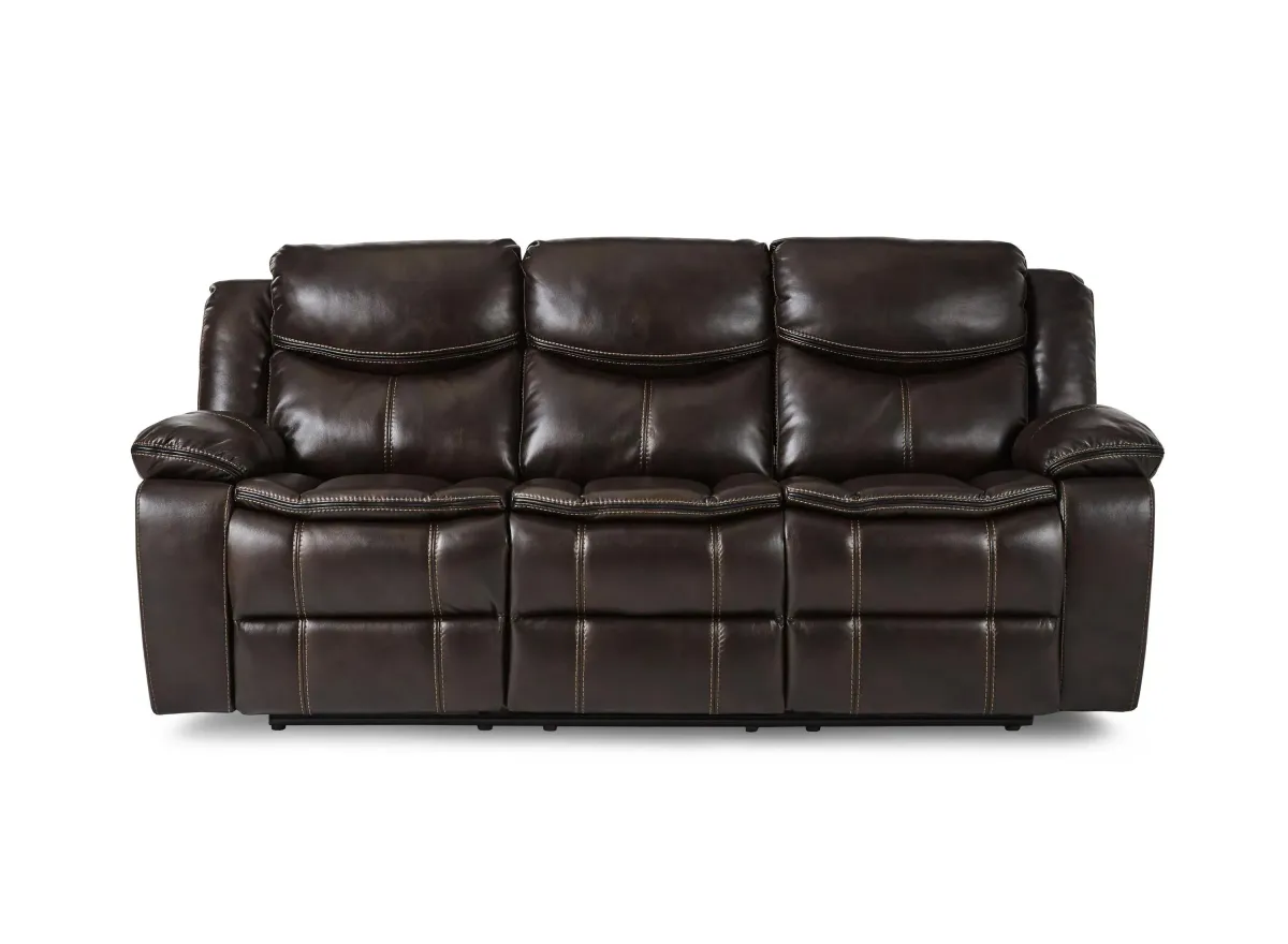 Arden Reclining Sofa in Brown Faux Leather by Homelegance