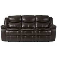 Arden Reclining Sofa in Brown Faux Leather by Homelegance