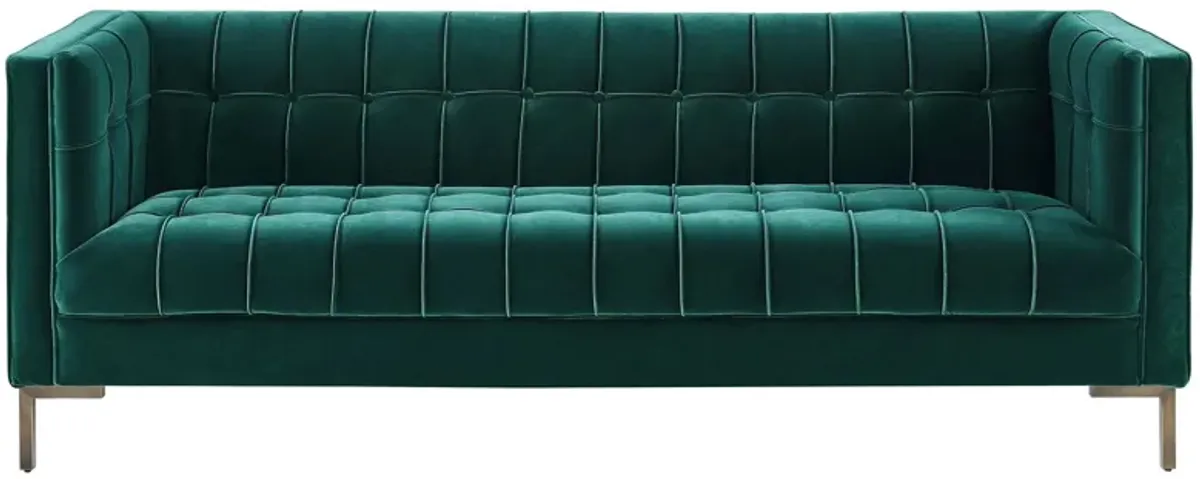 Isaac Channel Stitch Sofa in Green by Steve Silver Co.