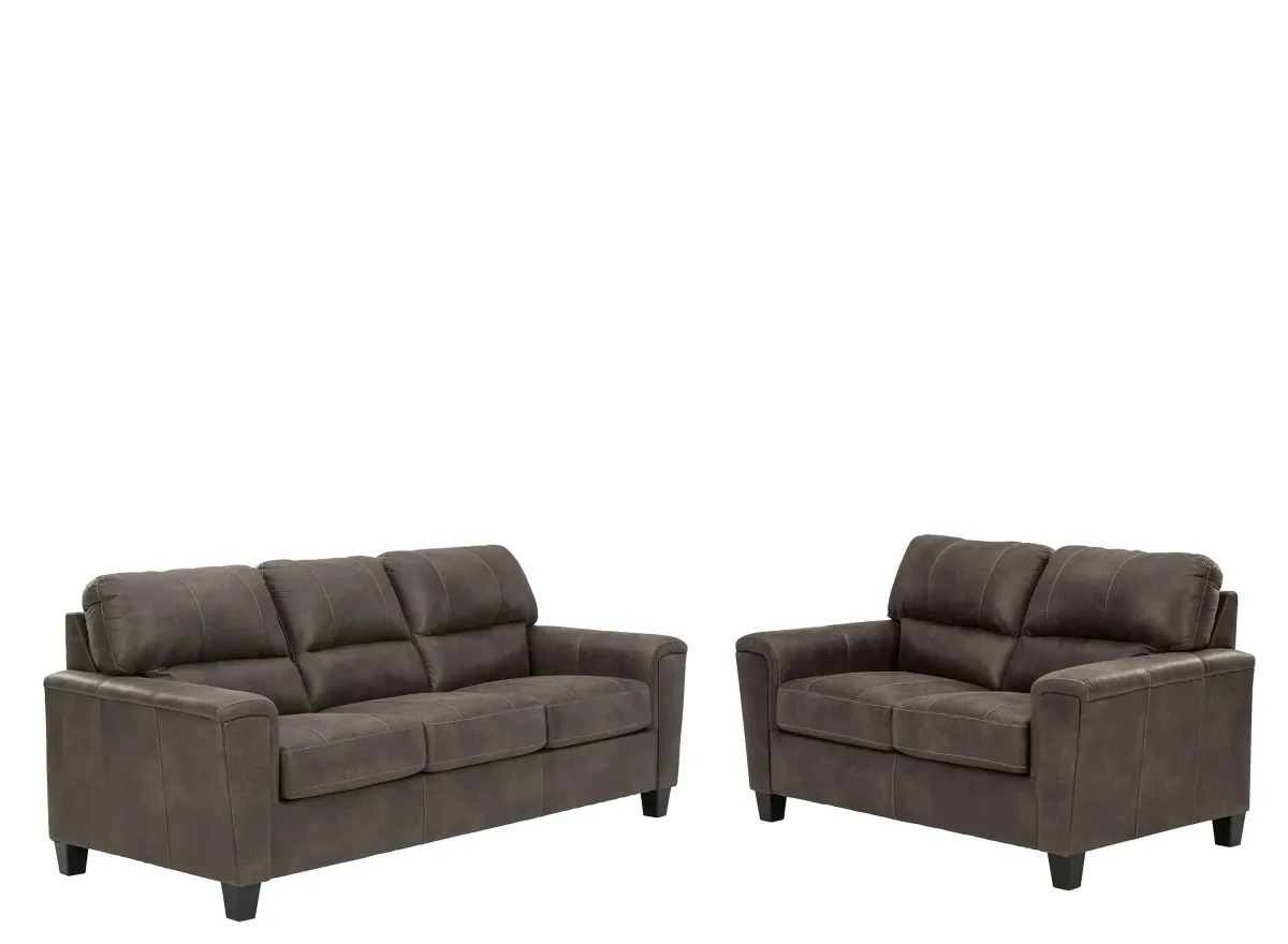 Navi 2-pc. Sofa and Loveseat Set in Smoke by Ashley Furniture