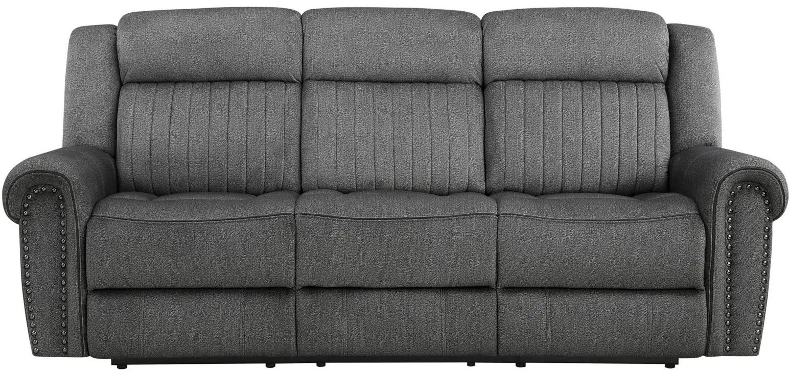 Lanning Power Reclining Sofa in Charcoal by Homelegance