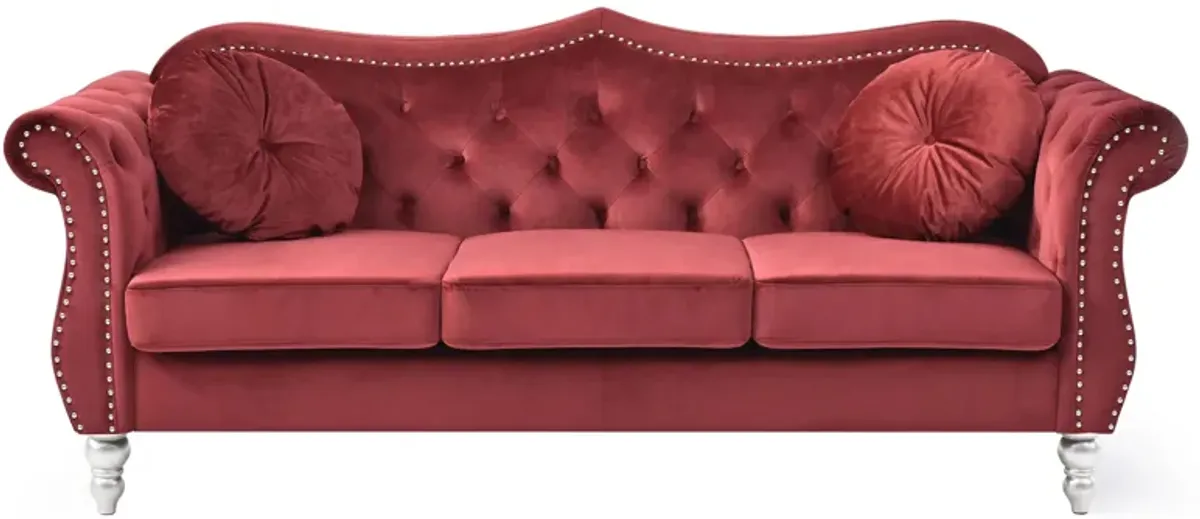 Hollywood Sofa in Burgundy by Glory Furniture