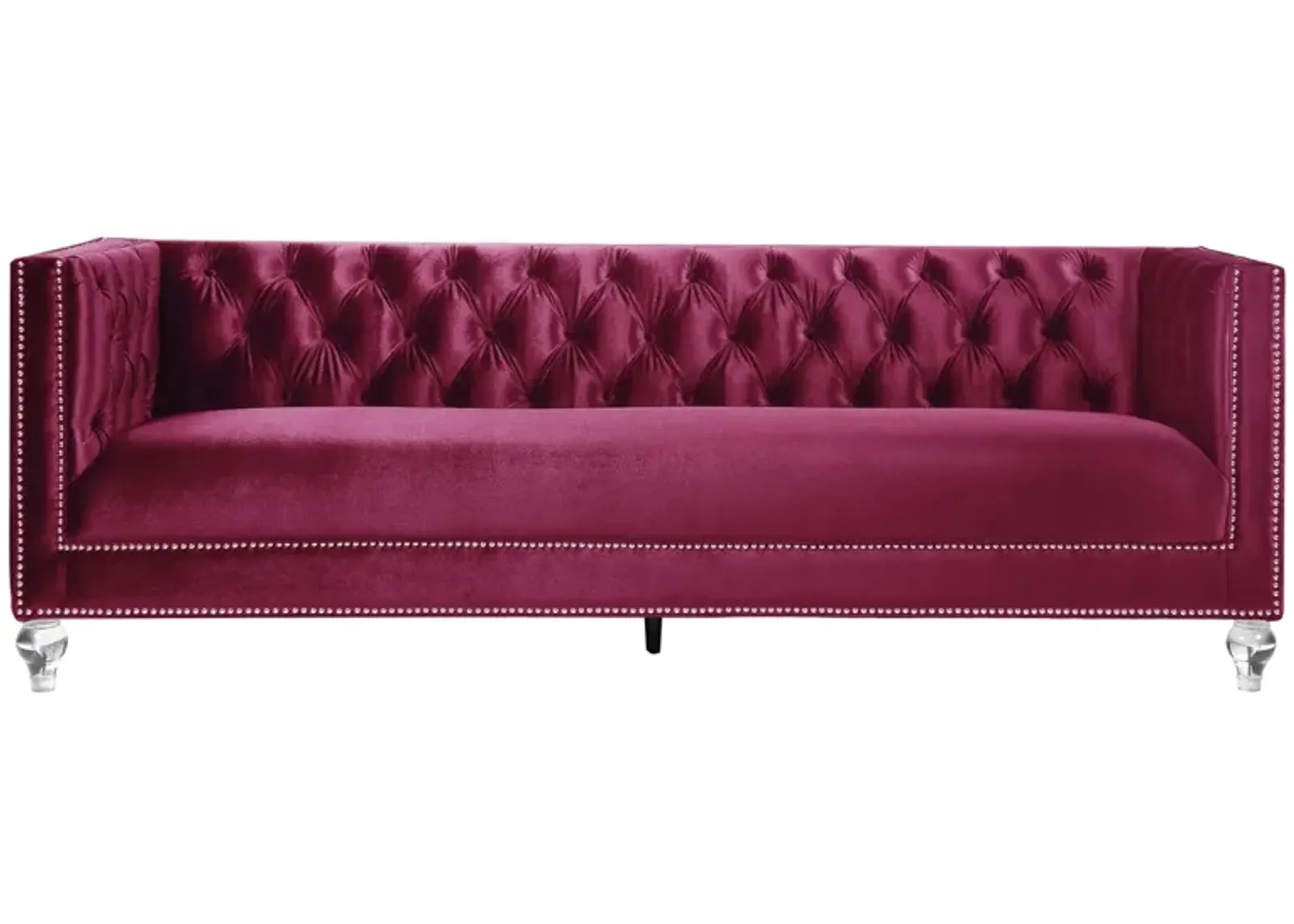 Falconi Sofa in Burgundy by HomeRoots