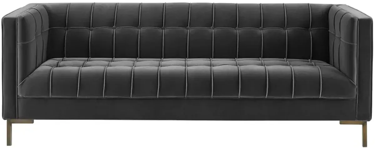 Isaac Channel Stitch Sofa in Gray by Steve Silver Co.