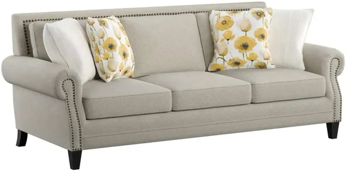 Celia Saxon Sofa in Saxon Beige by Emerald Home Furnishings