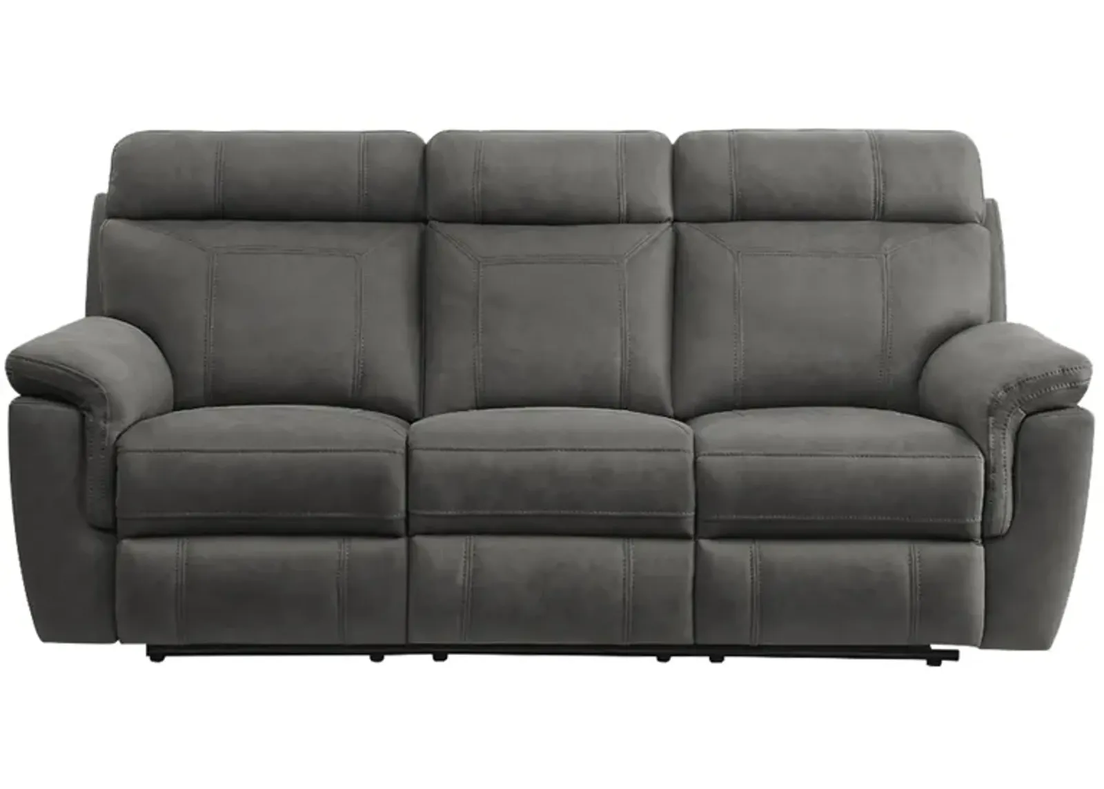 Walter Double Reclining Sofa With Drop-Down Cup Holders in Gray by Homelegance