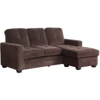 Emma 2-pc. Reversible Sectional Sofa in Coffee Brown by Homelegance