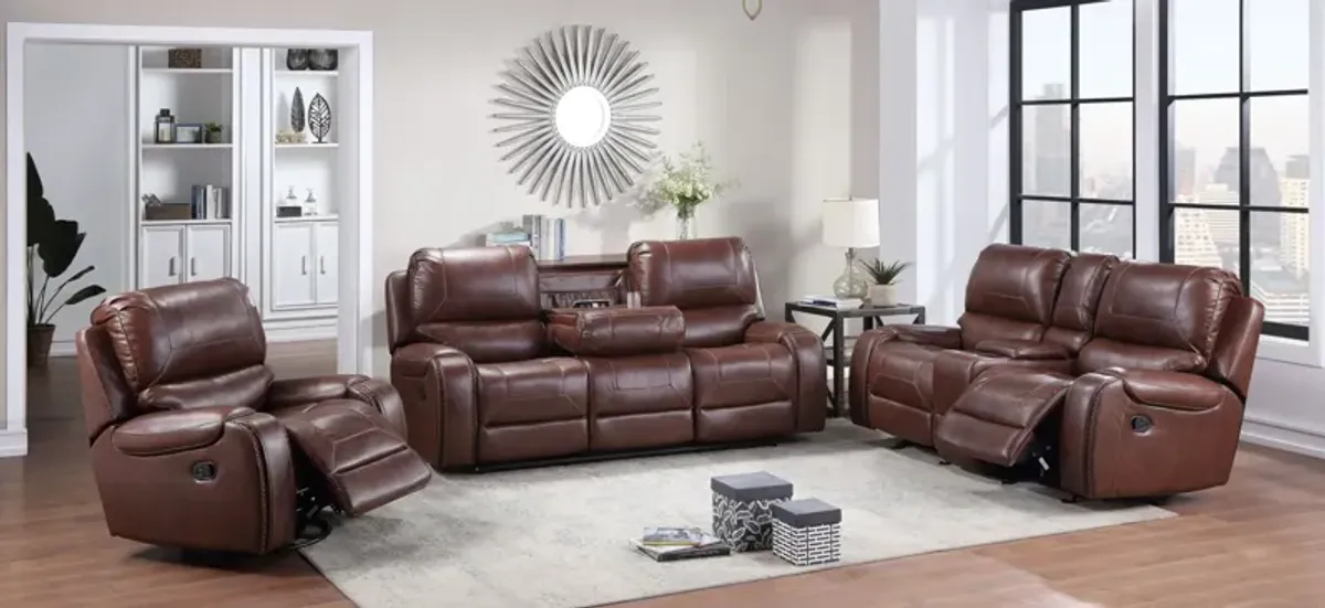 Keily 3-pc. Sofa, Loveseat, & Recliner Set in Brown by Steve Silver Co.