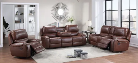 Keily Reclining Motion Set -3pc in Brown by Steve Silver Co.