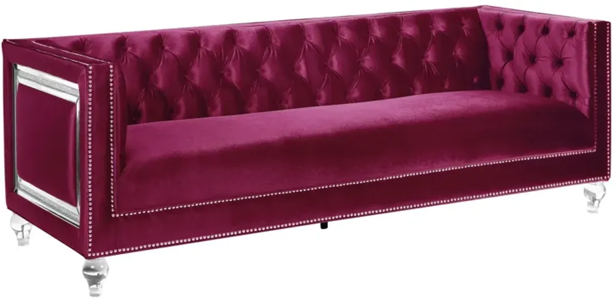 Juneborg Sofa in Burgundy by HomeRoots