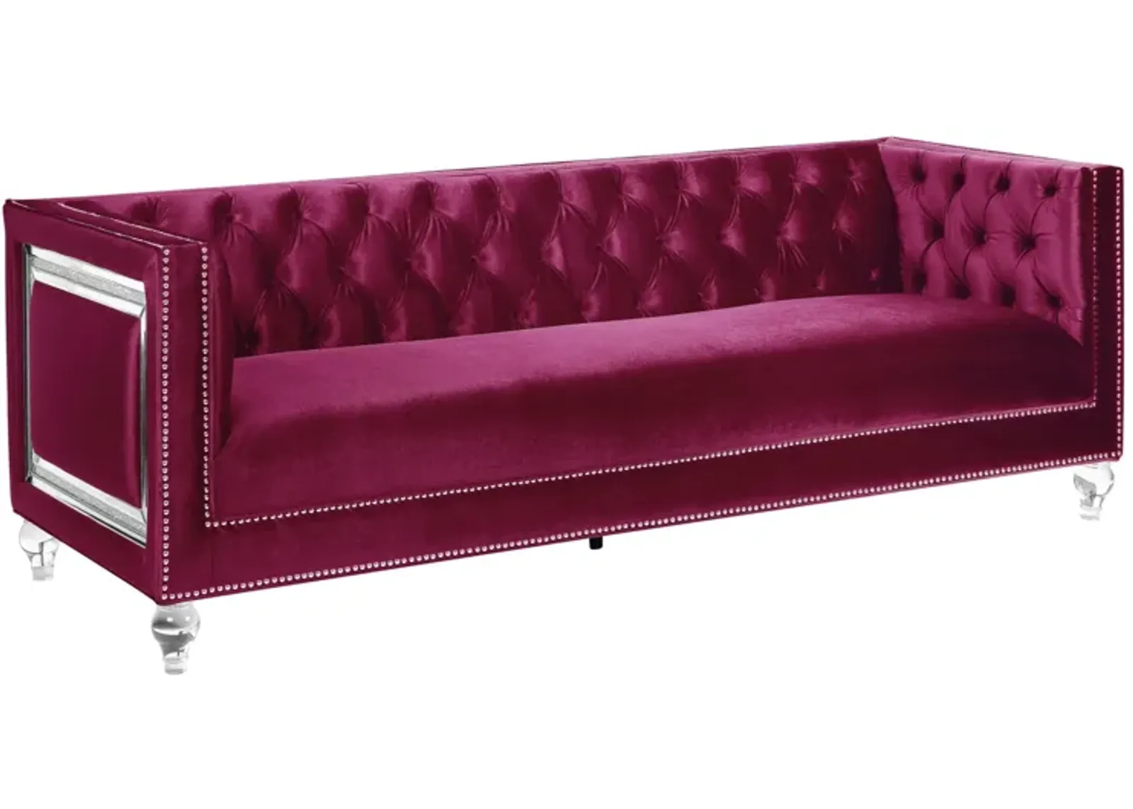 Juneborg Sofa in Burgundy by HomeRoots