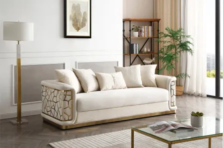 Talia Sofa in Ivory by Glory Furniture