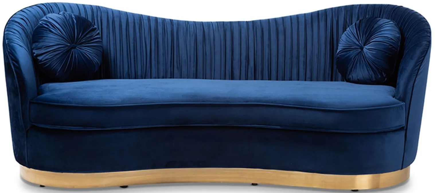 Nevena Sofa in Royal Blue/Gold by Wholesale Interiors