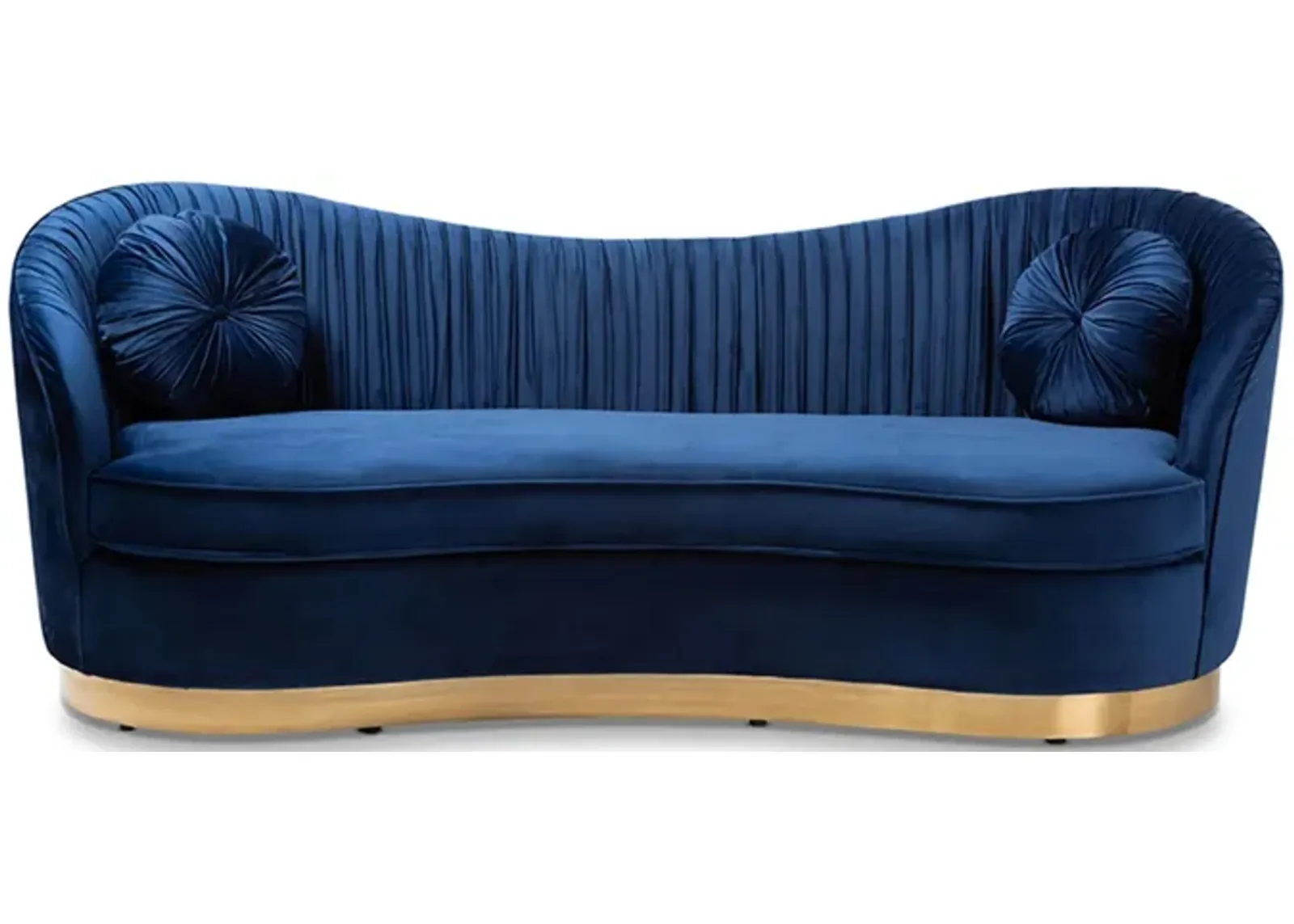 Nevena Sofa in Royal Blue/Gold by Wholesale Interiors