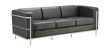 Gibeault Sofa in Light Gray Antimicrobial Vinyl; Silver by Coe Distributors