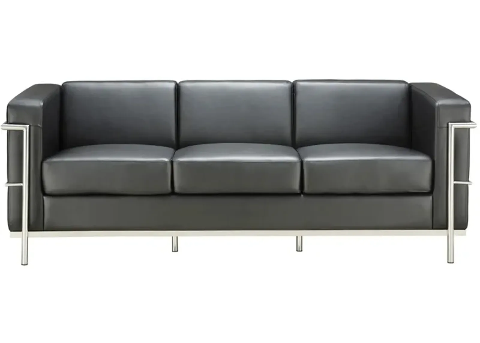 Gibeault Sofa in Light Gray Antimicrobial Vinyl; Silver by Coe Distributors