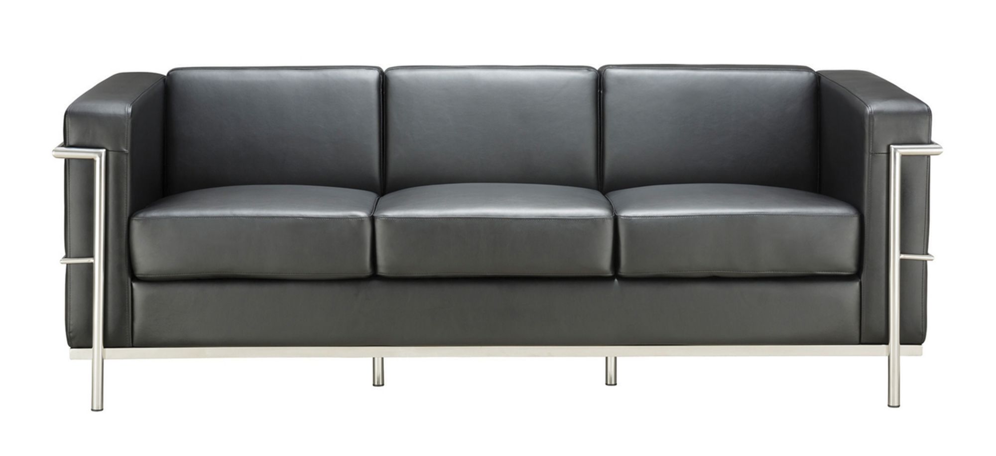 Gibeault Sofa in Light Gray Antimicrobial Vinyl; Silver by Coe Distributors