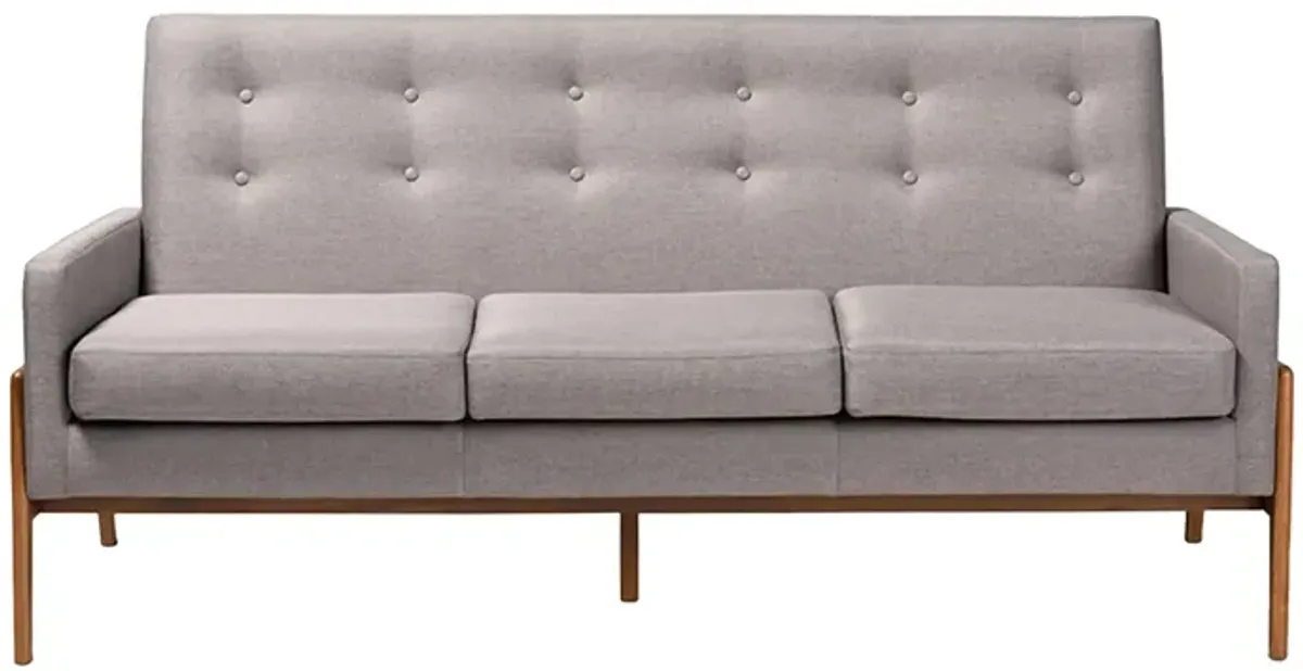 Perris Sofa in Light Gray/Walnut by Wholesale Interiors