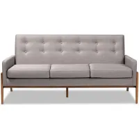 Perris Sofa in Light Gray/Walnut by Wholesale Interiors