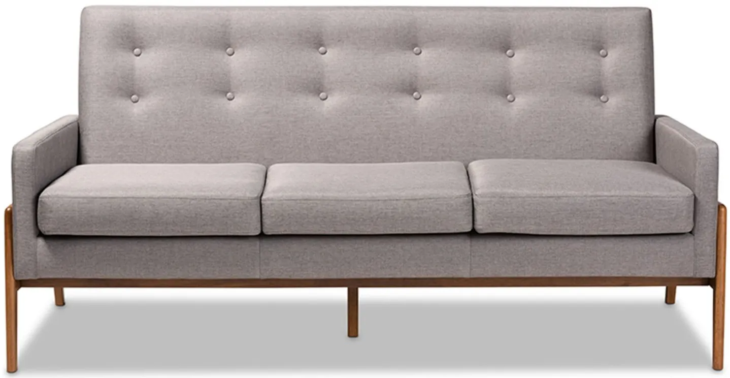 Perris Sofa in Light Gray/Walnut by Wholesale Interiors