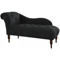 Opulence Chaise Lounge in Velvet Black by Skyline